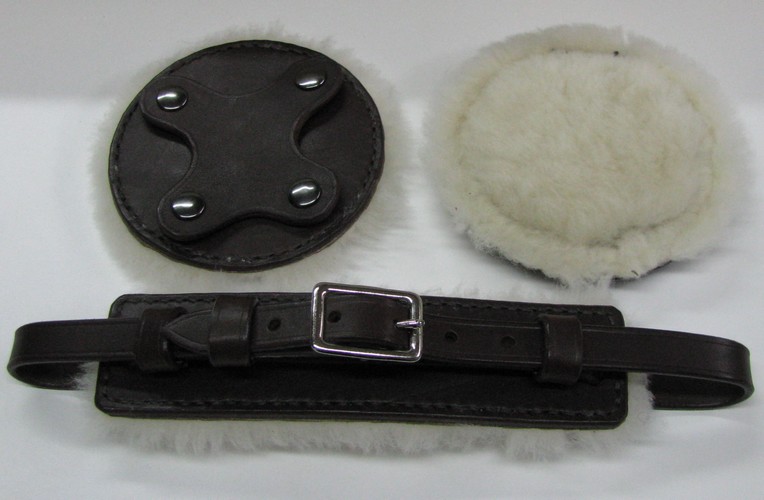 Muserolles Imitation Peau De Mouton Pour Cheval - Lot De 2, Blanc, Douces, Velcro Caché, 25x13 Cm